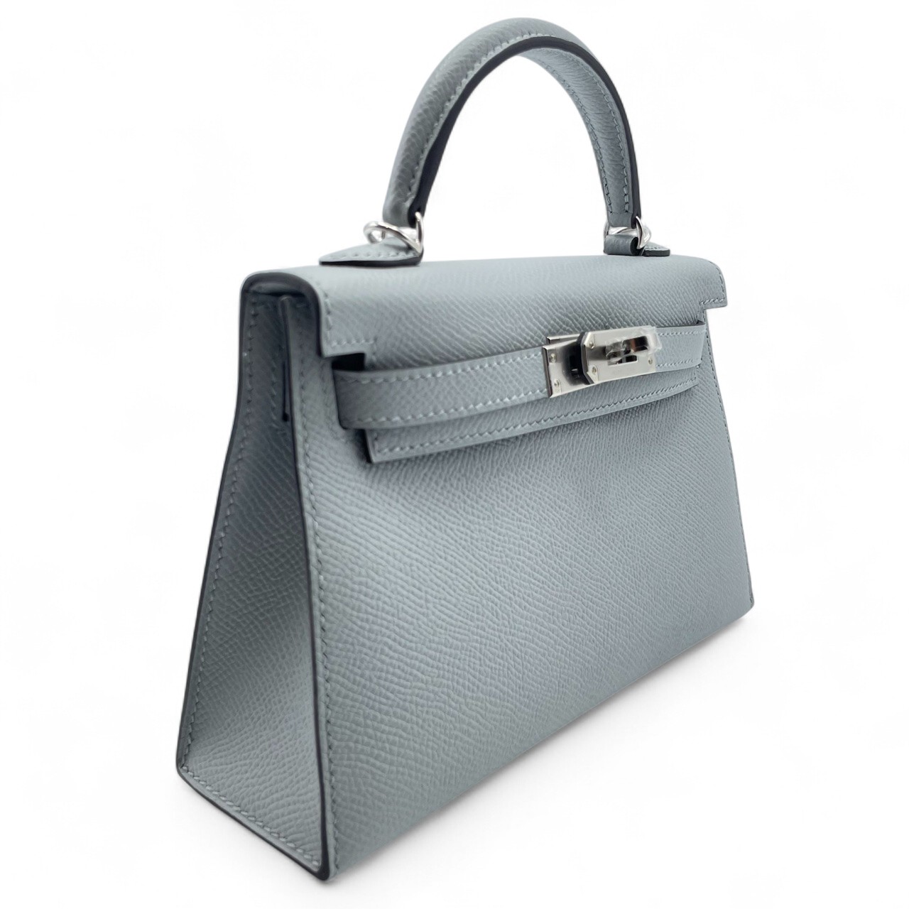 エルメス ミニケリー2 ブルーグラシエ エプソン シルバー金具 K刻印