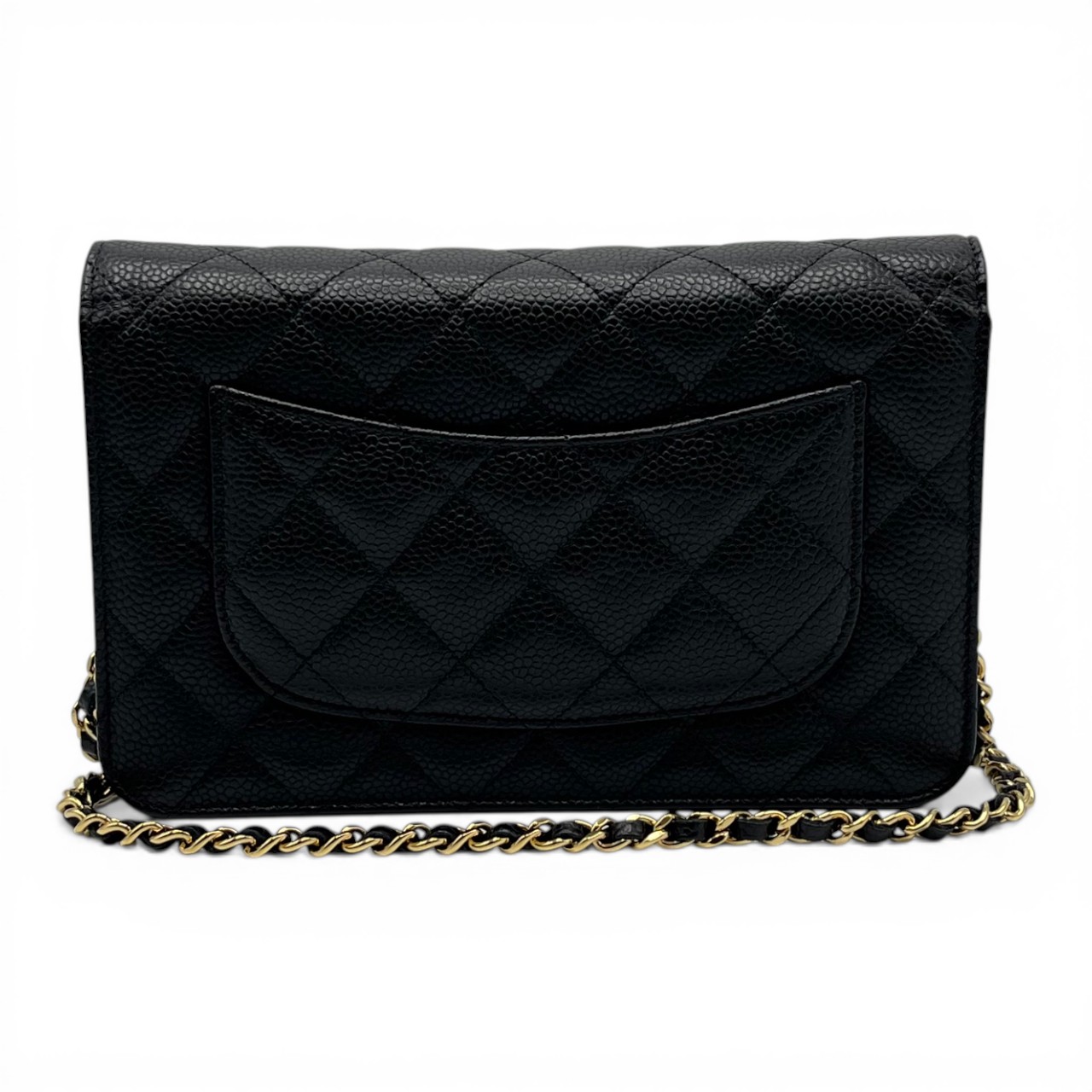 シャネル チェーンウォレット AP0250 ブラック キャビアスキン ゴールド金具