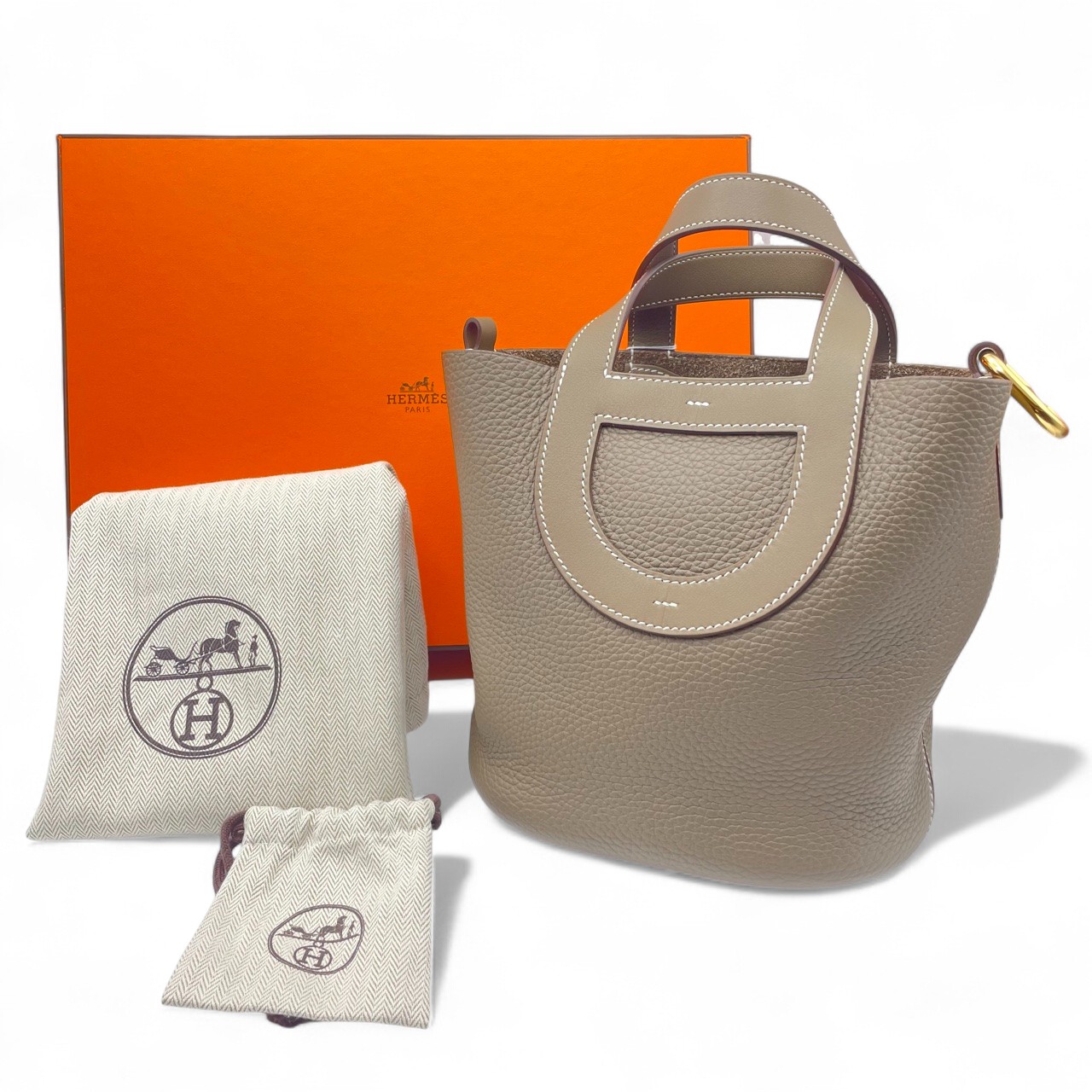 【新作】HERMES インザループPM エトゥープ ゴールド金具 エルメス インザループ PM エトゥープ トリヨンクレマンス