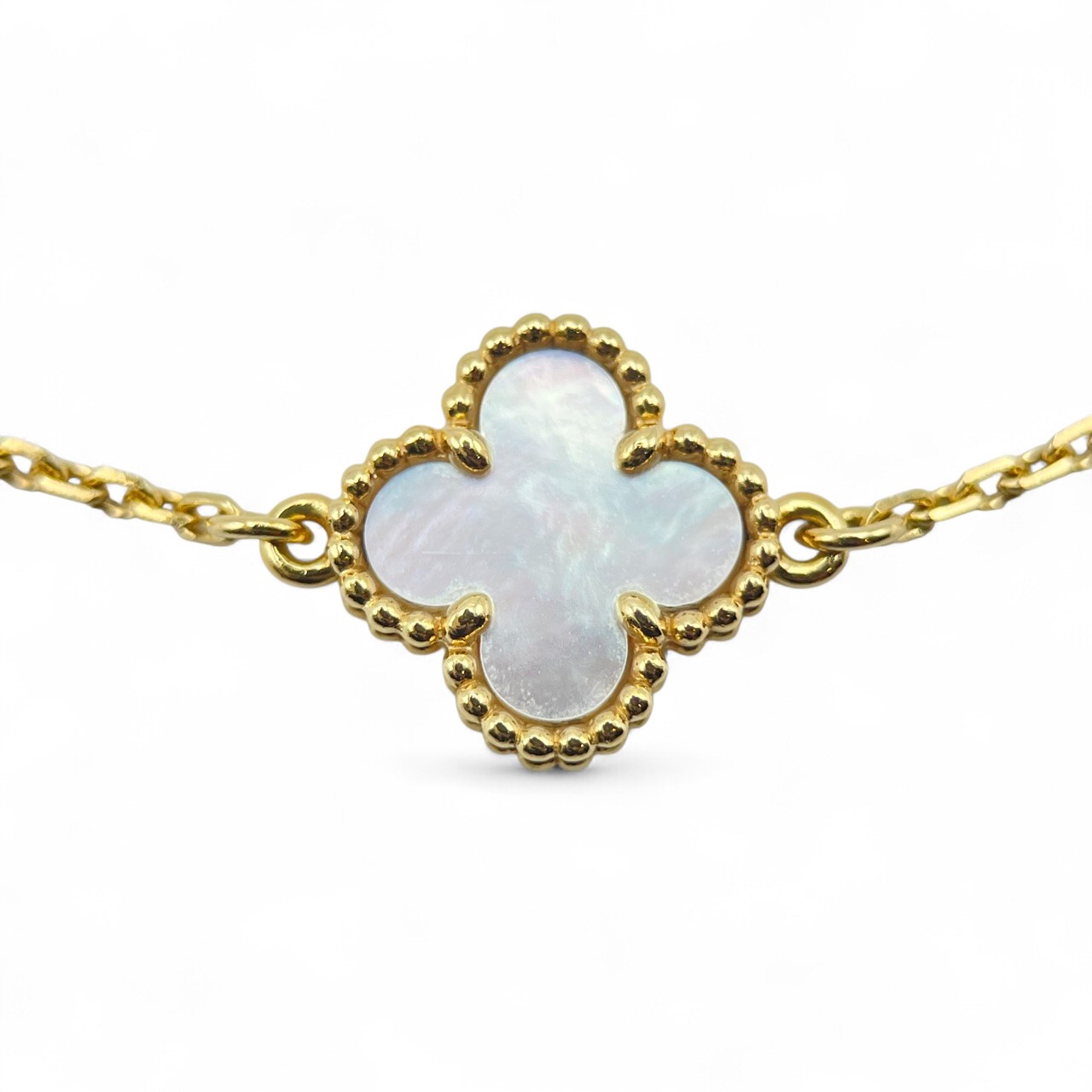 ヴァンクリーフ＆アーペル スウィート アルハンブラ ブレスレット VCARF68800 マザーオブパール イエローゴールド