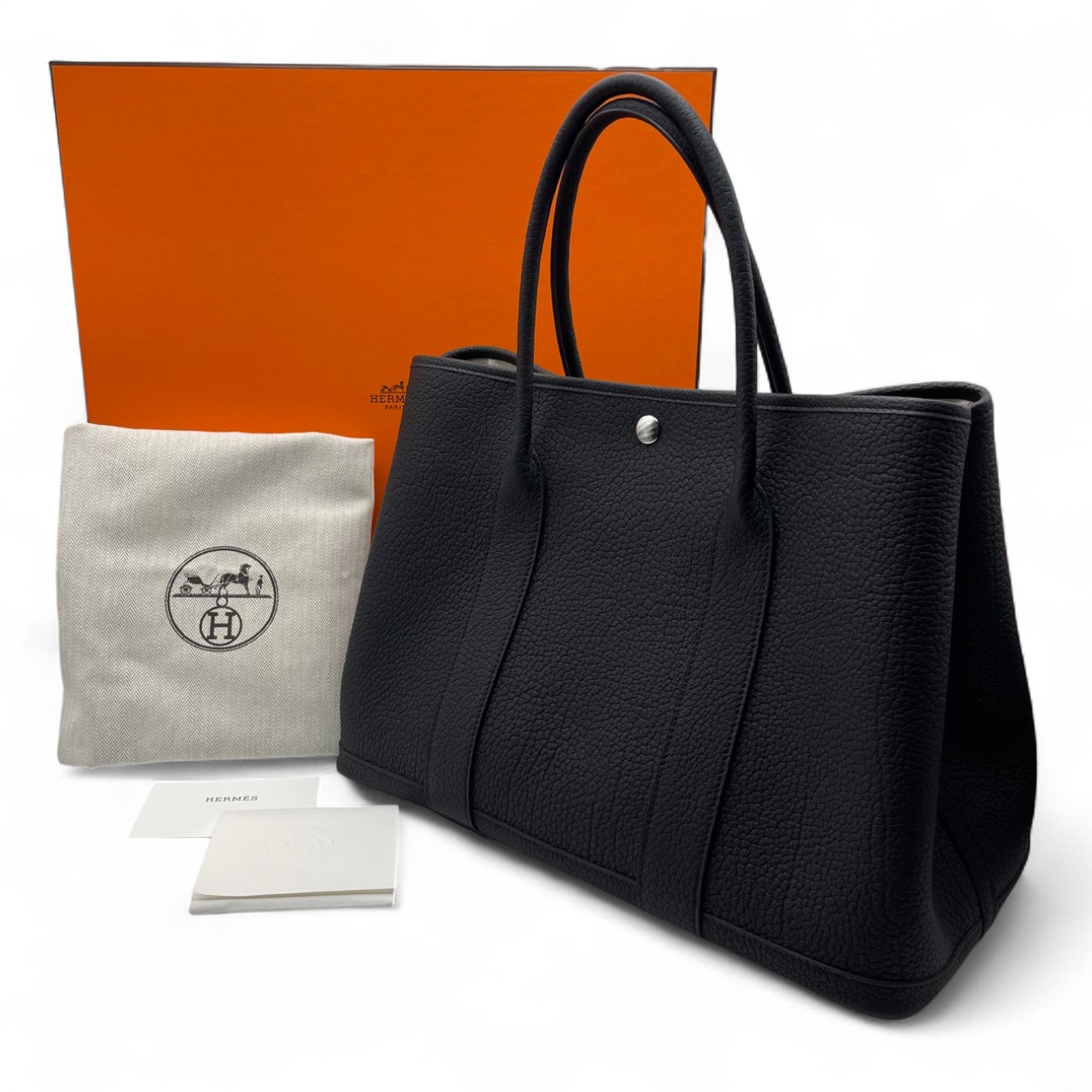 エルメス ガーデンパーティー PM ノワール ネゴンダ シルバー金具 K