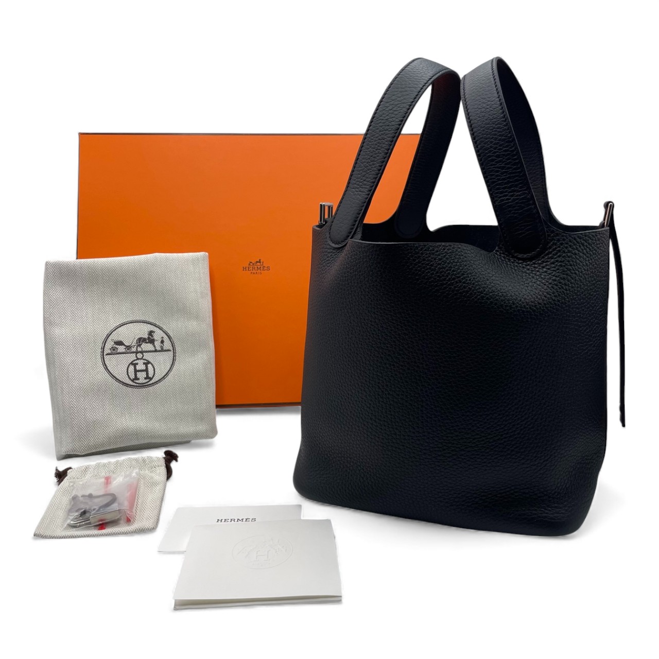 エルメス ピコタンロック MM ノワール トリヨンクレマンス シルバー金具 K刻印