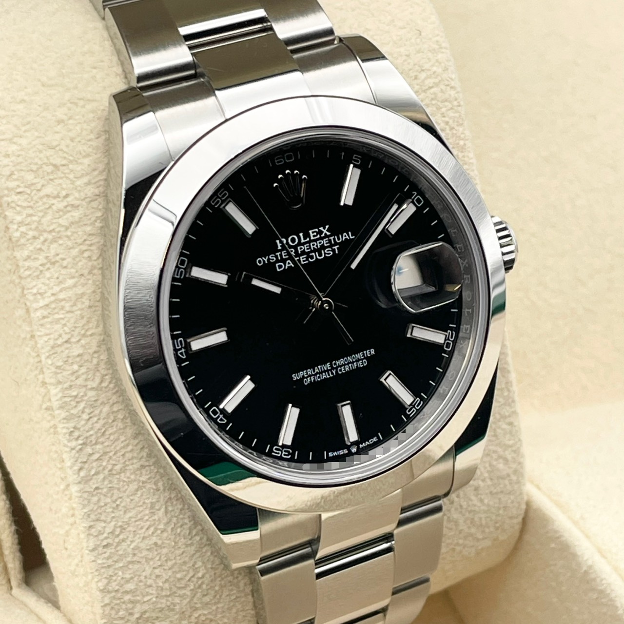 ロレックス デイトジャスト 126300 ブラック オイスターブレスレット 41mm