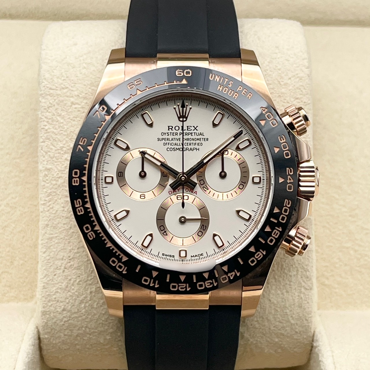 ロレックス デイトナ 116515LN  ブラックラバーベルト アイボリー 40mm