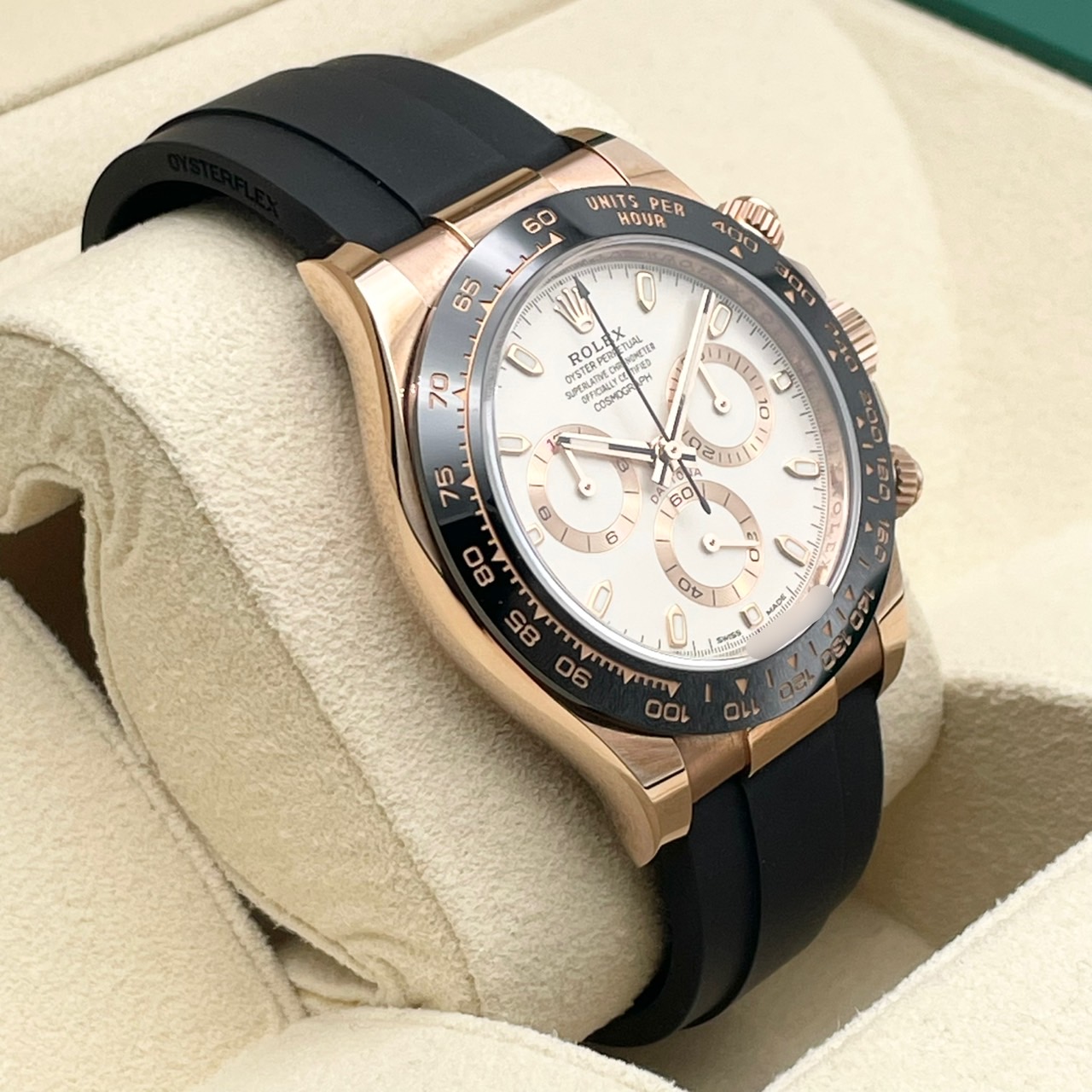 ロレックス デイトナ 116515LN  ブラックラバーベルト アイボリー 40mm