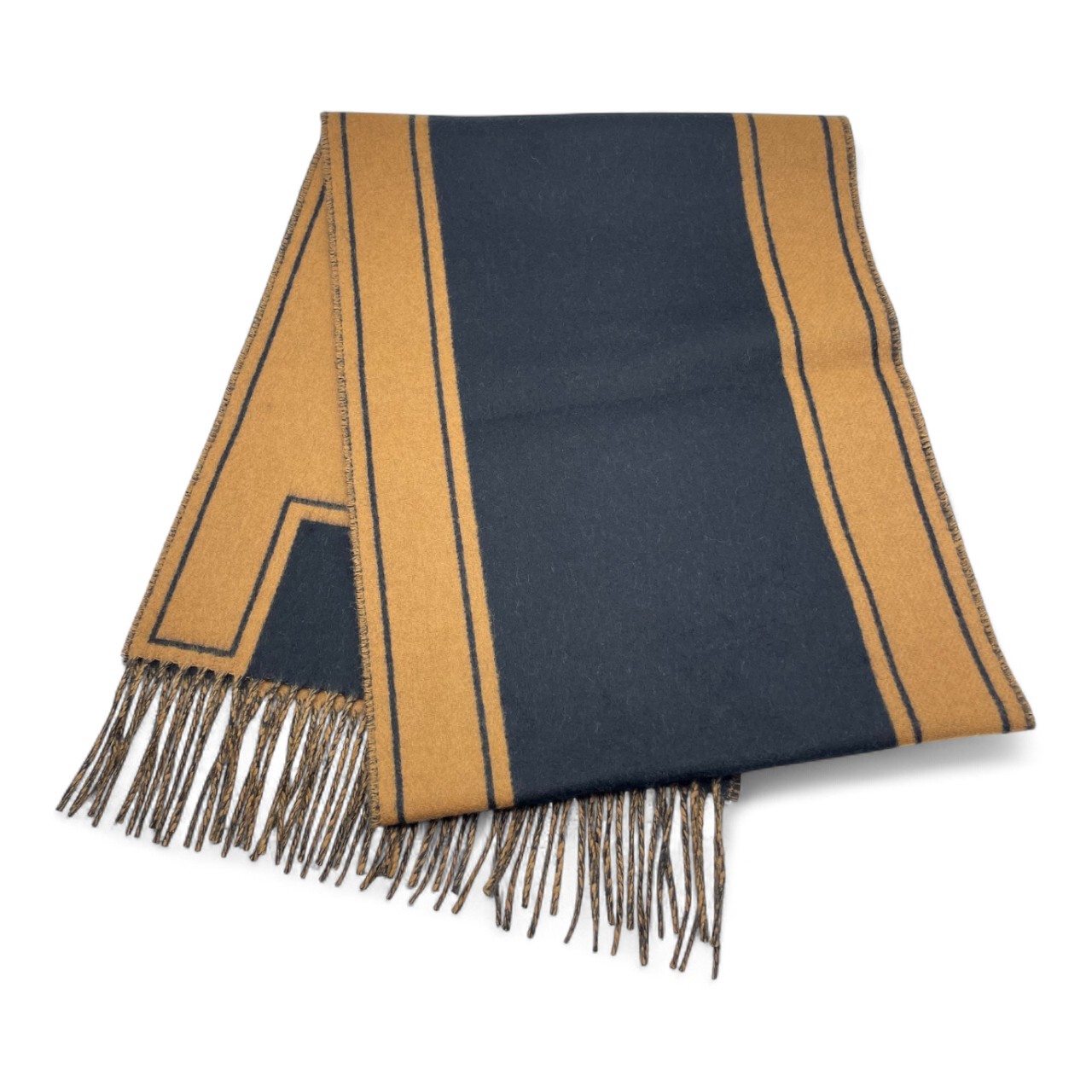 エルメス マフラー クレ・ドゥ・H 30×160 ノワール/アルザン カシミヤ