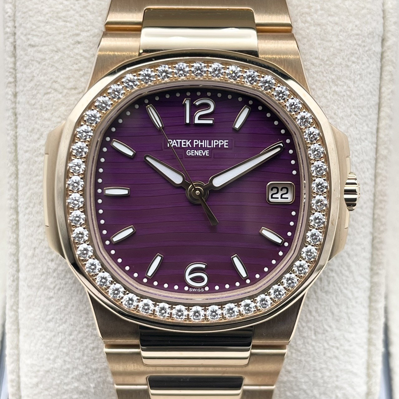 【箱・保証書完備】パテックフィリップ ノーチラス 7010R-013 パープル ローズゴールド 32㎜