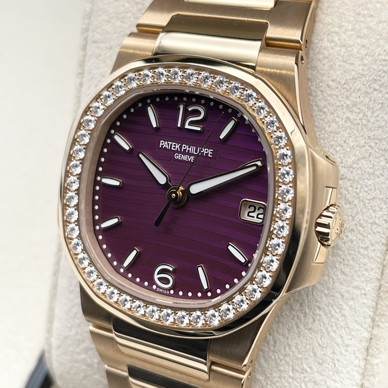 【箱・保証書完備】パテックフィリップ ノーチラス 7010R-013 パープル ローズゴールド 32㎜