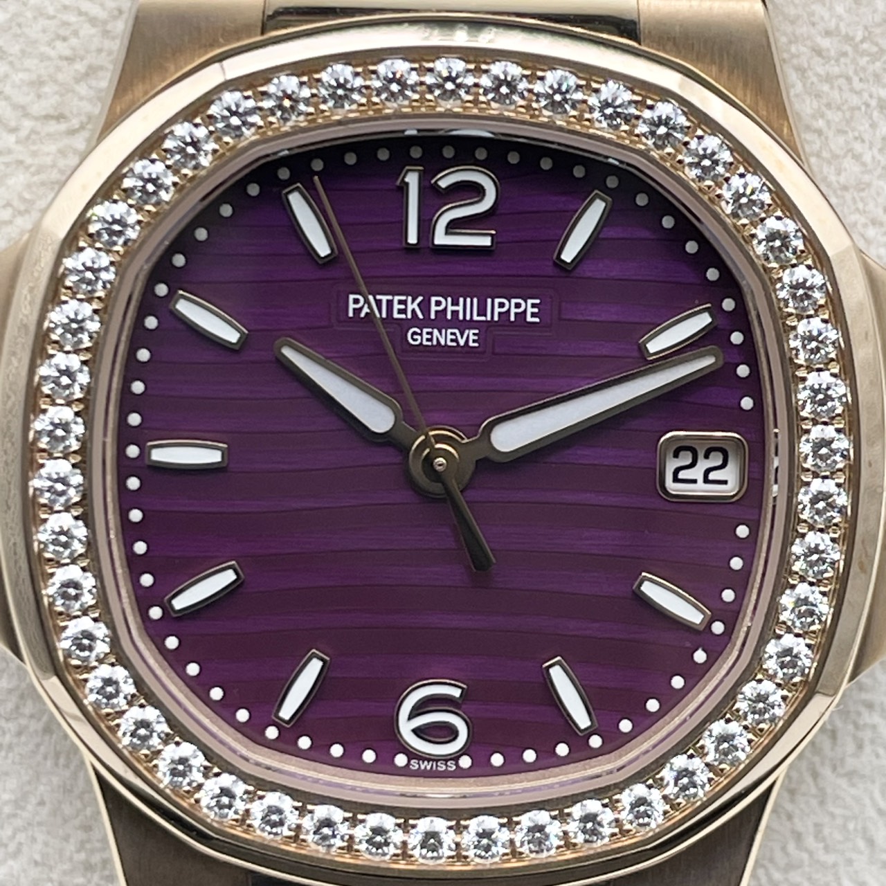 【箱・保証書完備】パテックフィリップ ノーチラス 7010R-013 パープル ローズゴールド 32㎜