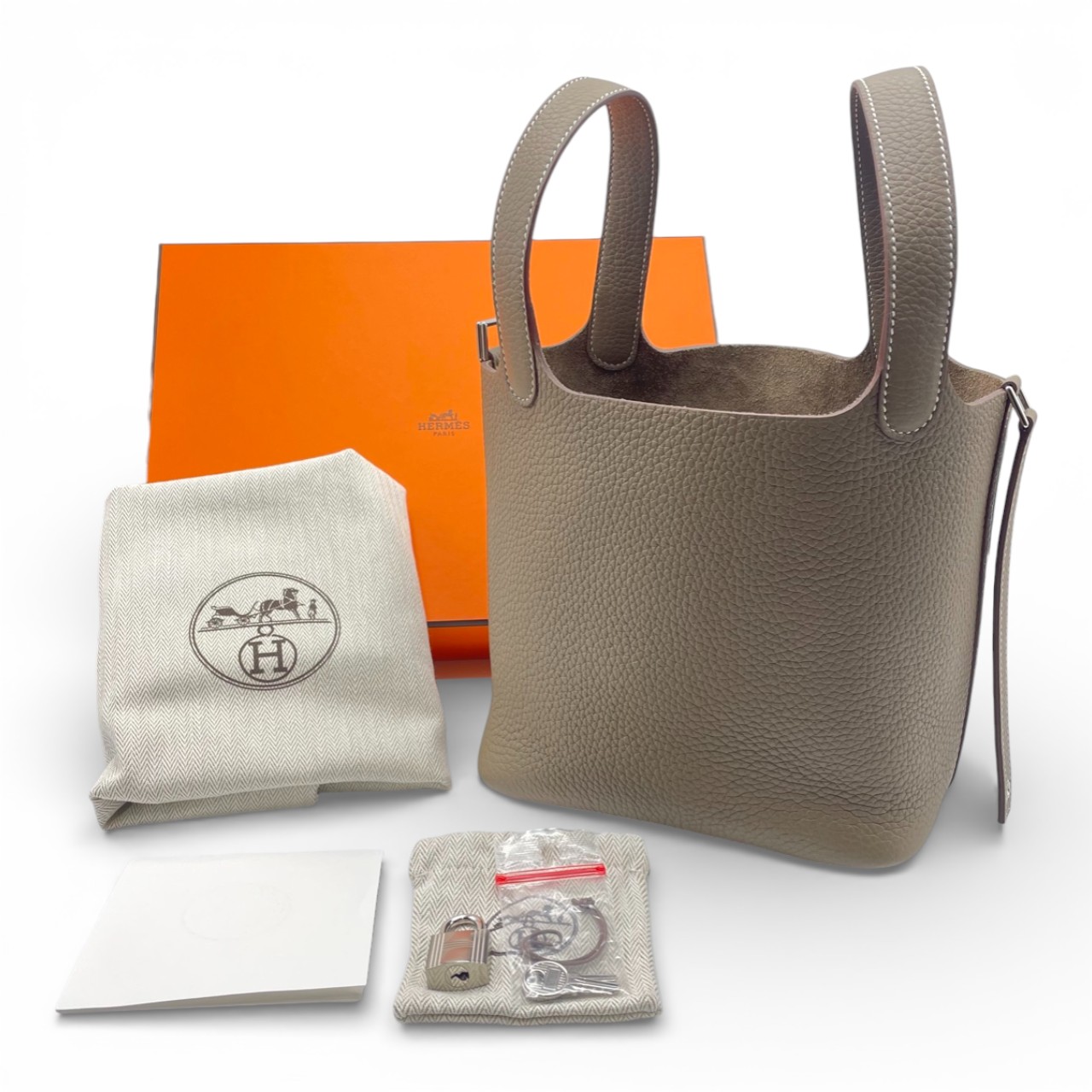 エルメス ピコタンロック PM エトゥープ トリヨンクレマンス シルバー