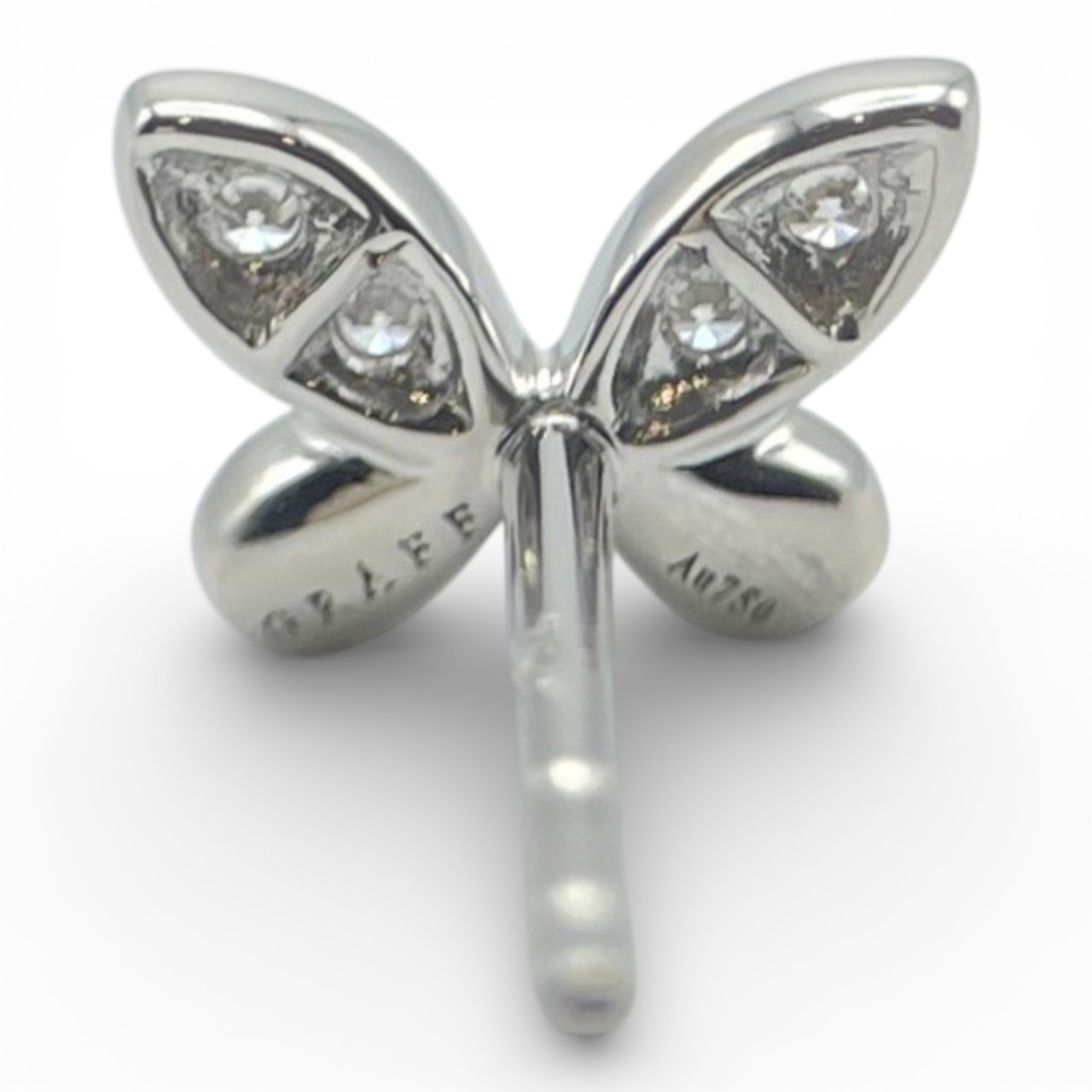 グラフ パヴェ バタフライ ダイヤモンド プティ スタッド ピアス RGE1563 シルバー ホワイトゴールド 