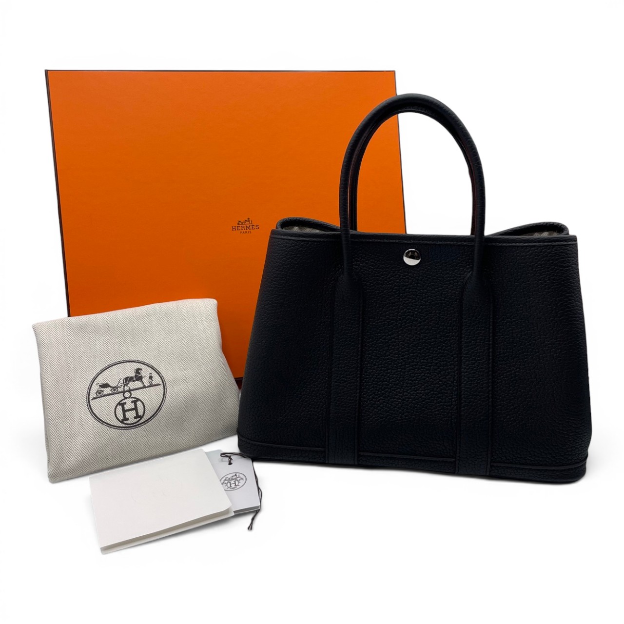 エルメス ガーデンパーティ TPM ノワール ネゴンダ シルバー金具 G刻印