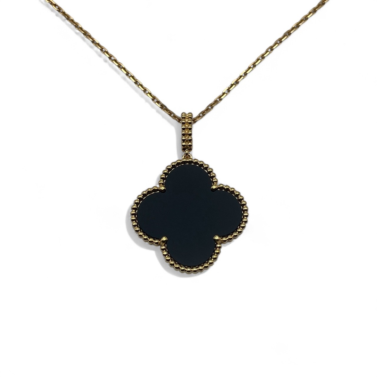 ヴァンクリーフ＆アーペル マジックアルハンブラ ネックレス VCAR049M00 オニキス イエローゴールド