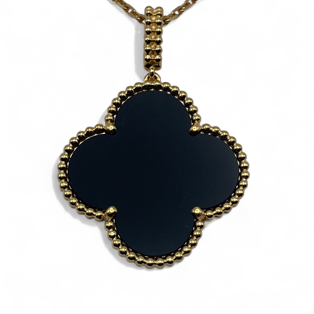 ヴァンクリーフ＆アーペル マジックアルハンブラ ネックレス VCAR049M00 オニキス イエローゴールド