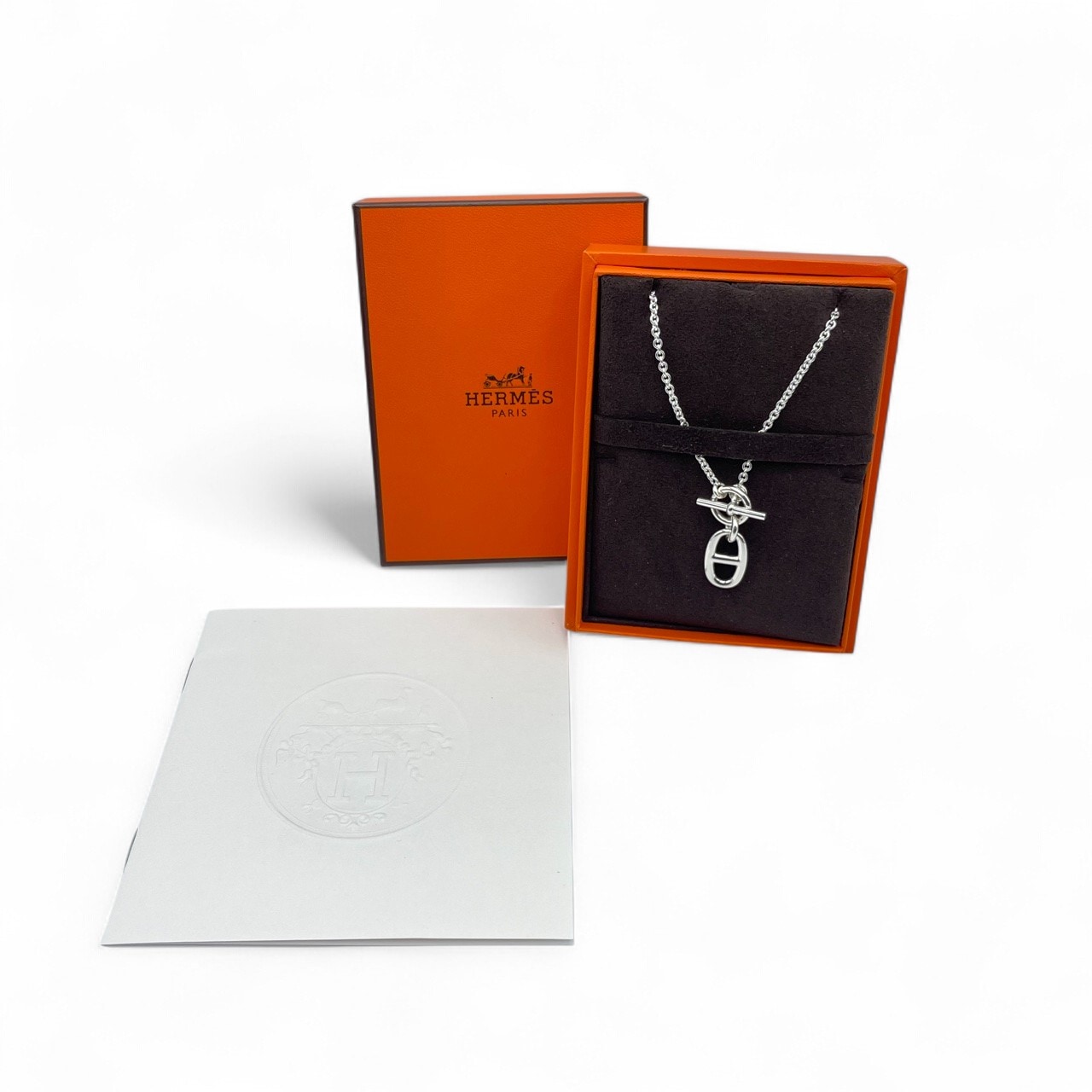 エルメス シェーヌ・ダンクル アミュレット ネックレス シルバー
