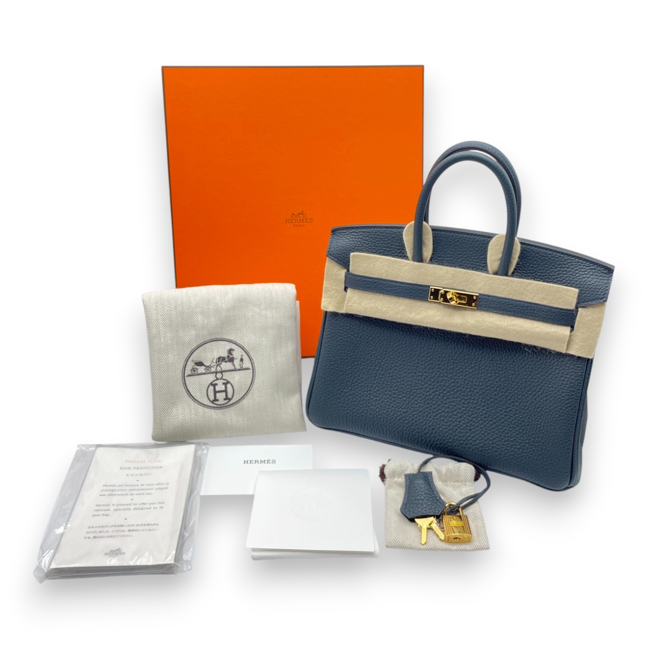 エルメス バーキン 25 ヴェールルソー トゴ ゴールド金具 D刻印