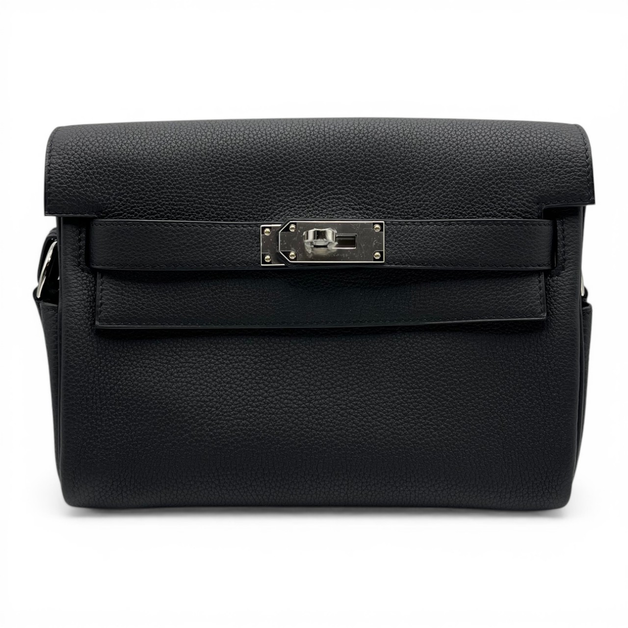 エルメス ケリーメッセンジャー PM ノワール トゴ シルバー金具 K刻印