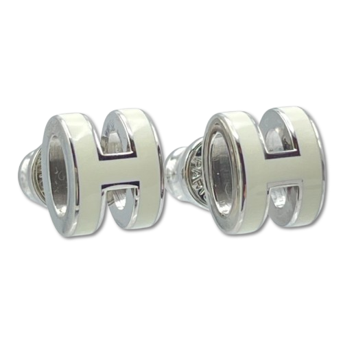 エルメス ポップアッシュ ミニサイズ ホワイト/シルバー シルバー金具