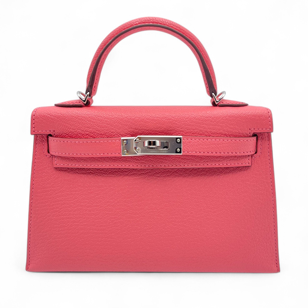 エルメス ミニケリー2 ヴェルソ ローズエテ シェーブル シルバー金具 B刻印