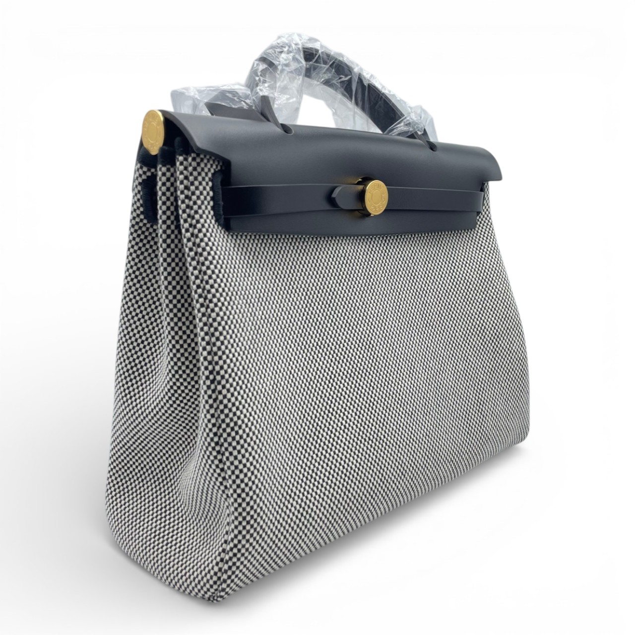 エルメス エールバッグジップ 31 PM ノワール トワルアッシュ ゴールド金具 K刻印