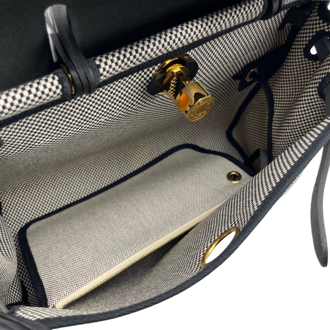 エルメス エールバッグジップ 31 PM ノワール トワルアッシュ ゴールド金具 K刻印