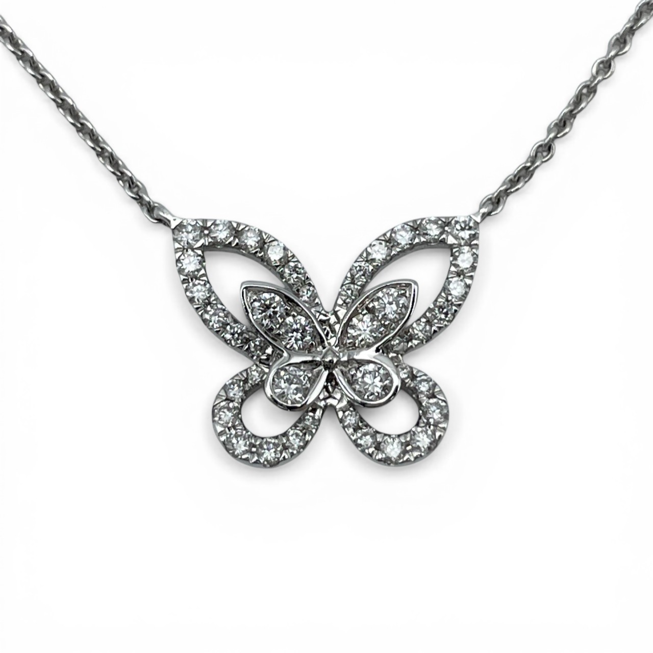 グラフ マルチ バタフライ シルエット ダイヤモンド ペンダント RGP746 K18 ホワイトゴールド