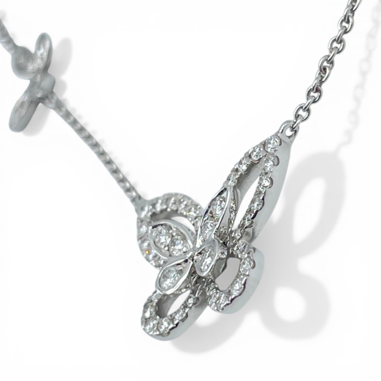 グラフ マルチ バタフライ シルエット ダイヤモンド ペンダント RGP746 K18 ホワイトゴールド