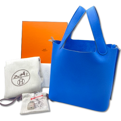 【HERMES】ピコタンロックPM/ブルーイドラ/シルバー金具 エルメス ピコタンロック PM ブルーイドラ トリヨンクレマンス