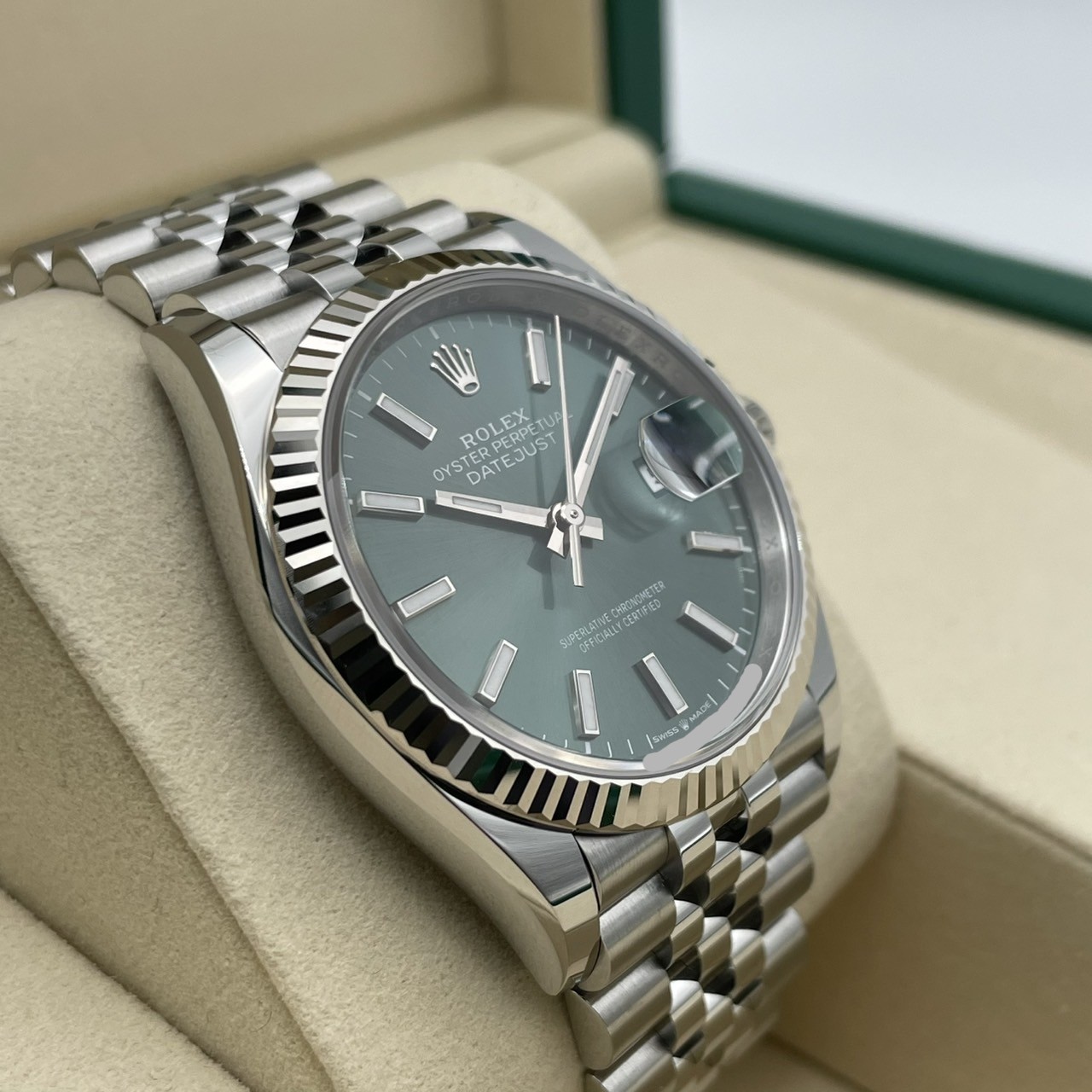 ロレックス デイトジャスト 126234 ミントグリーン ジュビリーブレス 36mm