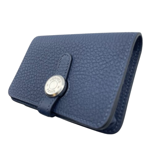 エルメス ドゴンカードケース ブルーアビス トゴ シルバー金具 W刻印