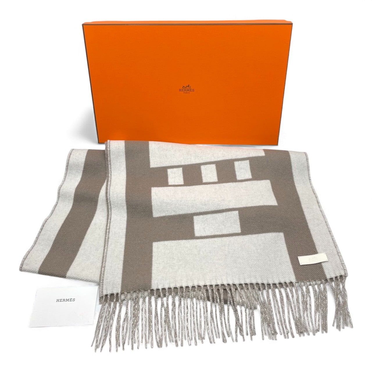 エルメス マフラー コンクール 40×195 イヴォワール / ピュス カシミヤ