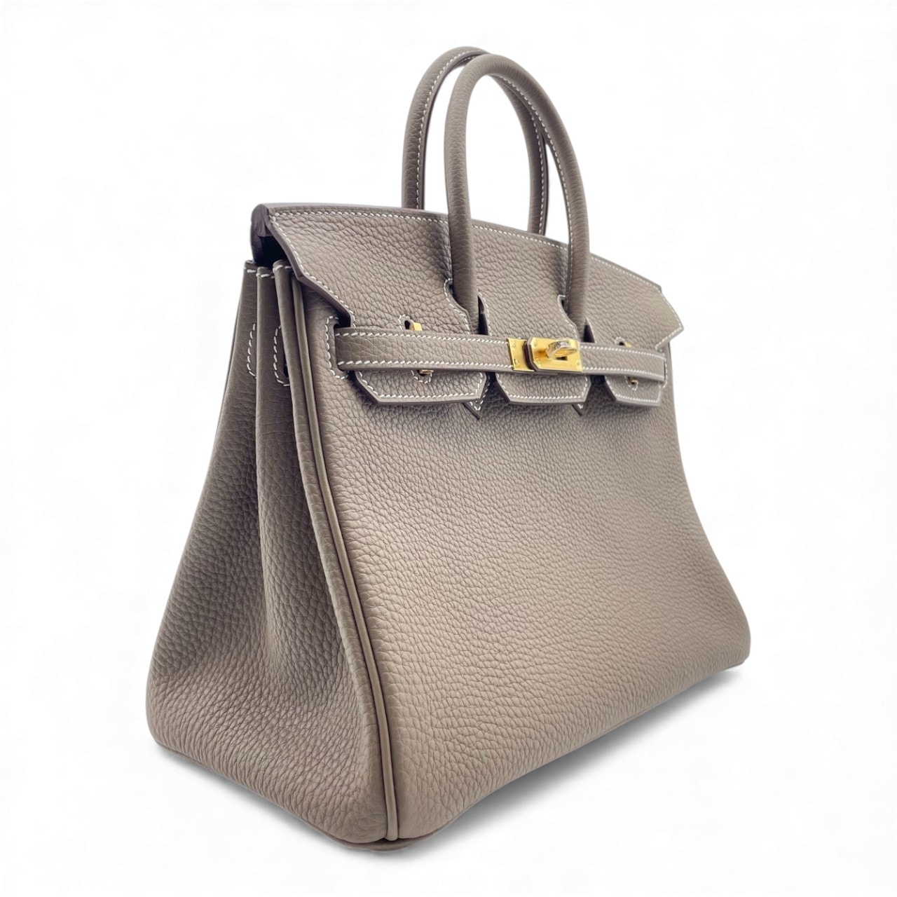 エルメス バーキン 25 エトゥープ トゴ ゴールド金具 Ｗ刻印