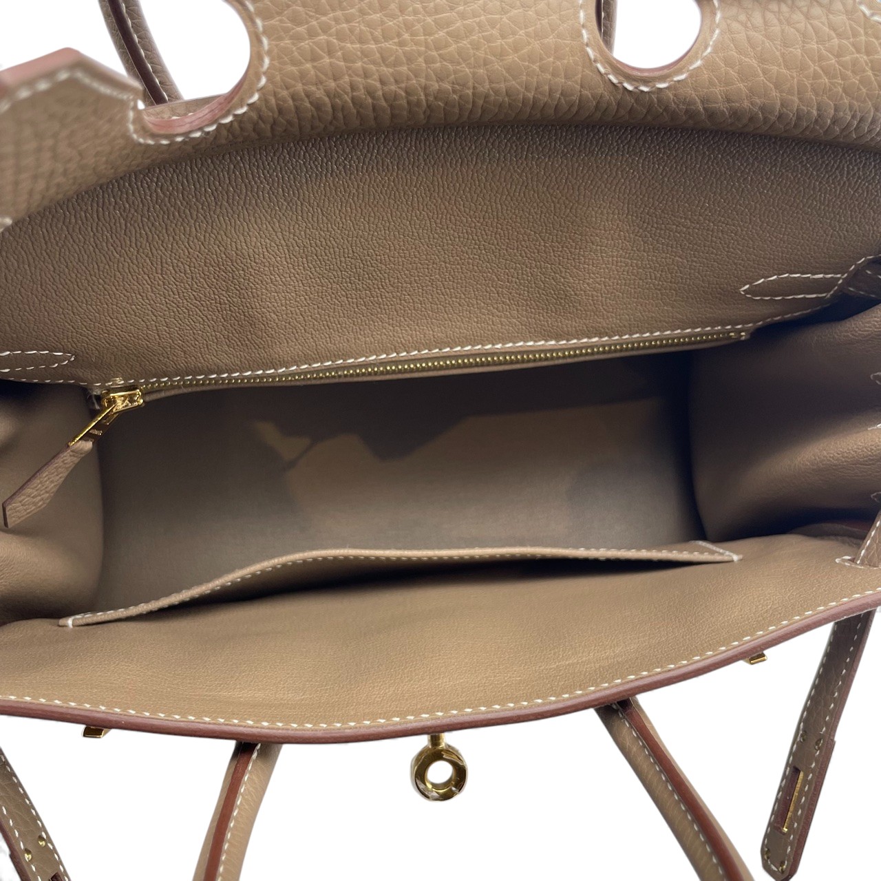 エルメス バーキン 25 エトゥープ トゴ ゴールド金具 Ｗ刻印