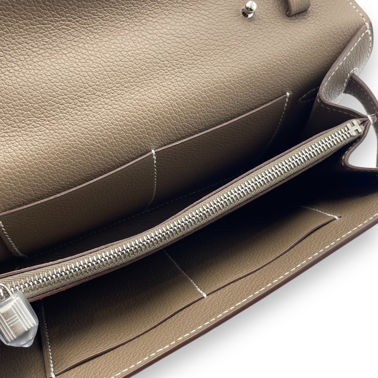 エルメス ケリートゥーゴー エトゥープ エヴァーカラー シルバー金具 K刻印