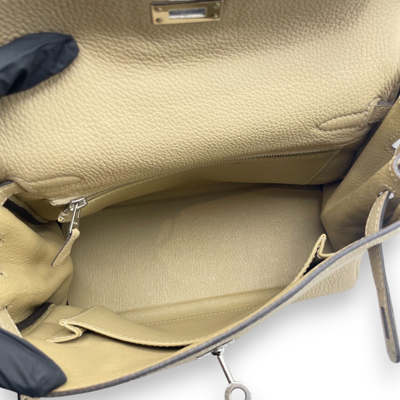 エルメス ケリー 25 トレンチ トゴ シルバー金具 A刻印