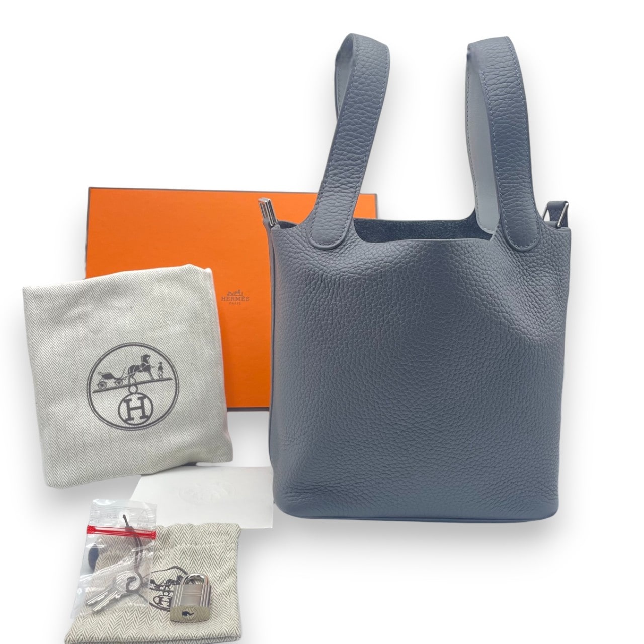 エルメス ピコタンロック エクラ PM アルドワーズ/グリプラチナ トリヨンクレマンス シルバー金具 B刻印