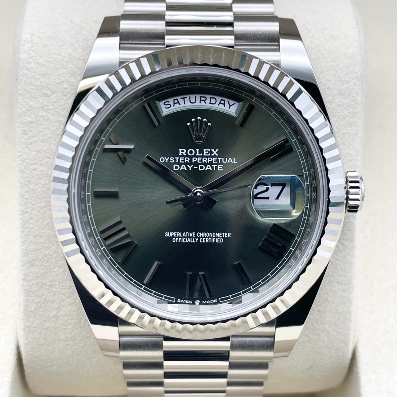 ロレックス デイデイト 228239 オリーブグリーン ホワイトゴールド 40mm