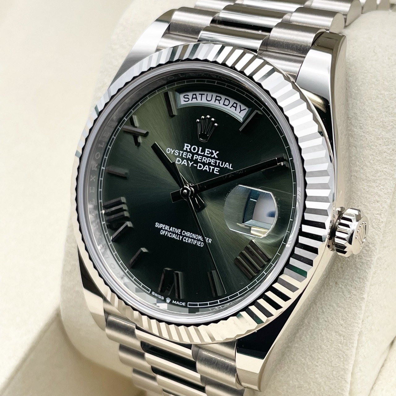 ロレックス デイデイト 228239 オリーブグリーン ホワイトゴールド 40mm