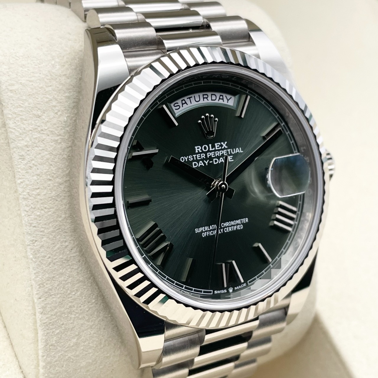 ロレックス デイデイト 228239 オリーブグリーン ホワイトゴールド 40mm