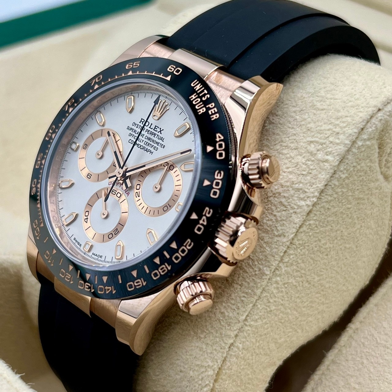 ロレックス デイトナ 116515LN ブラックラバーベルト アイボリー 40mm