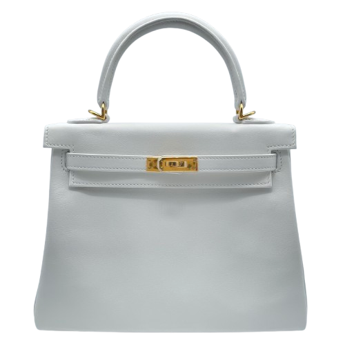 エルメス ケリー 25 ニューホワイト スイフト ゴールド金具 W刻印