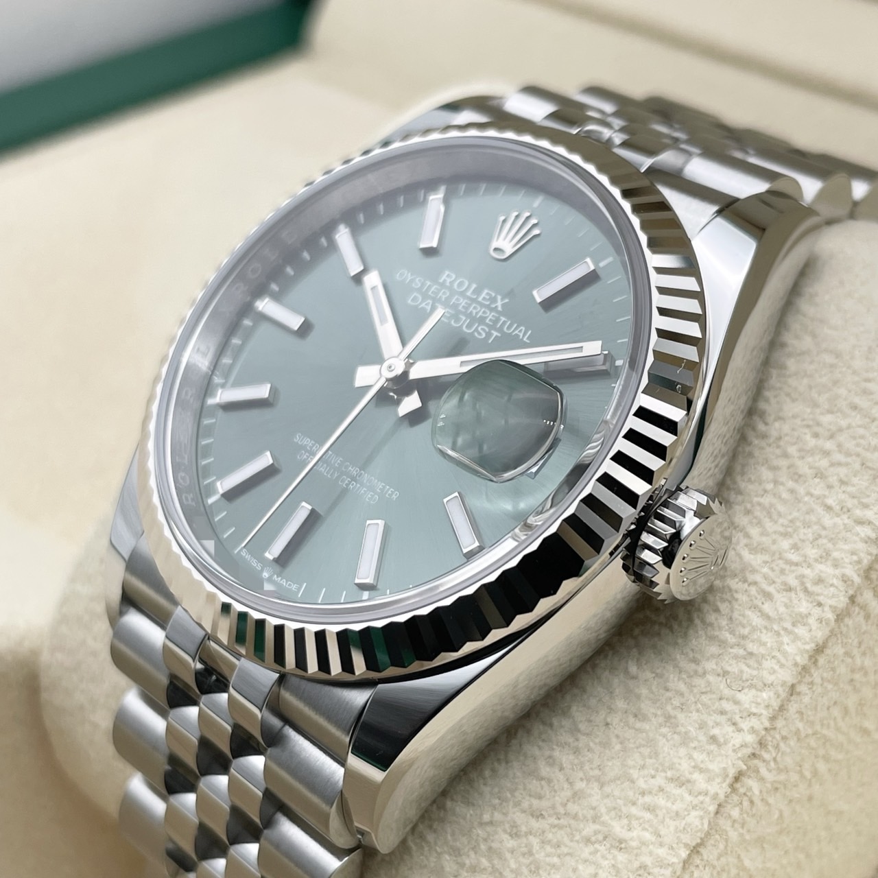 ロレックス デイトジャスト 126234 ミントグリーン ジュビリーブレス 36mm