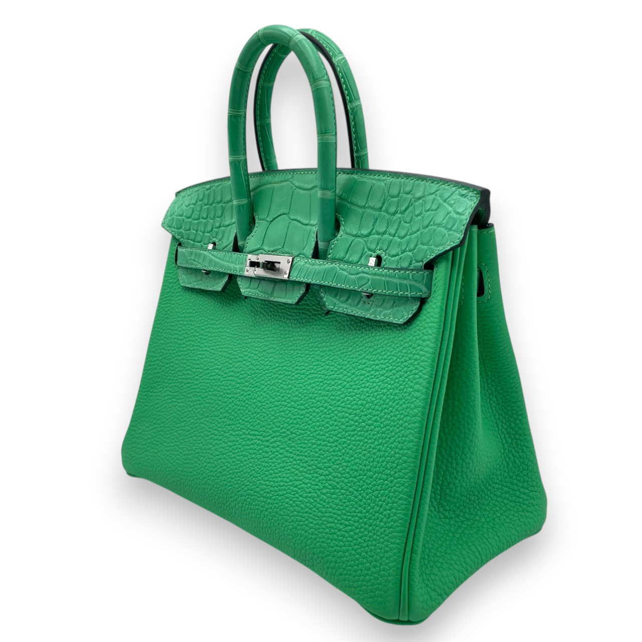 エルメス バーキン タッチ 25 ヴェールコミック トゴ/アリゲーターマット シルバー金具 W刻印