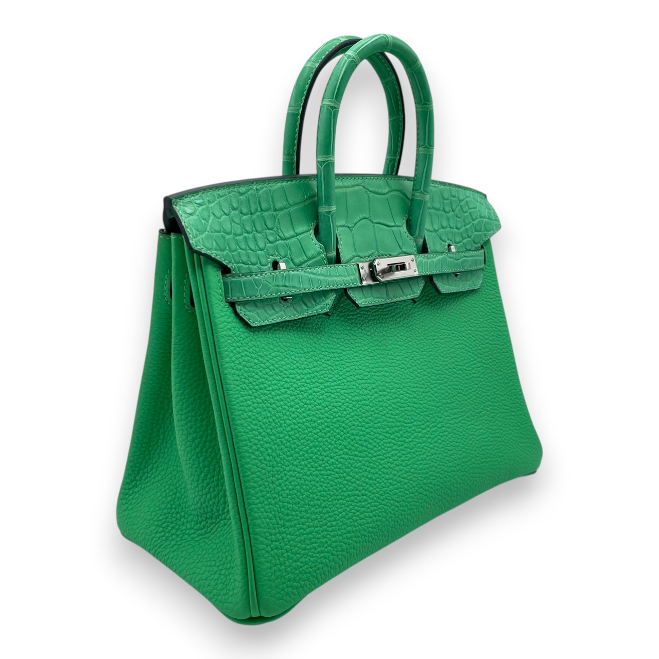 エルメス バーキン タッチ 25 ヴェールコミック トゴ/アリゲーターマット シルバー金具 W刻印