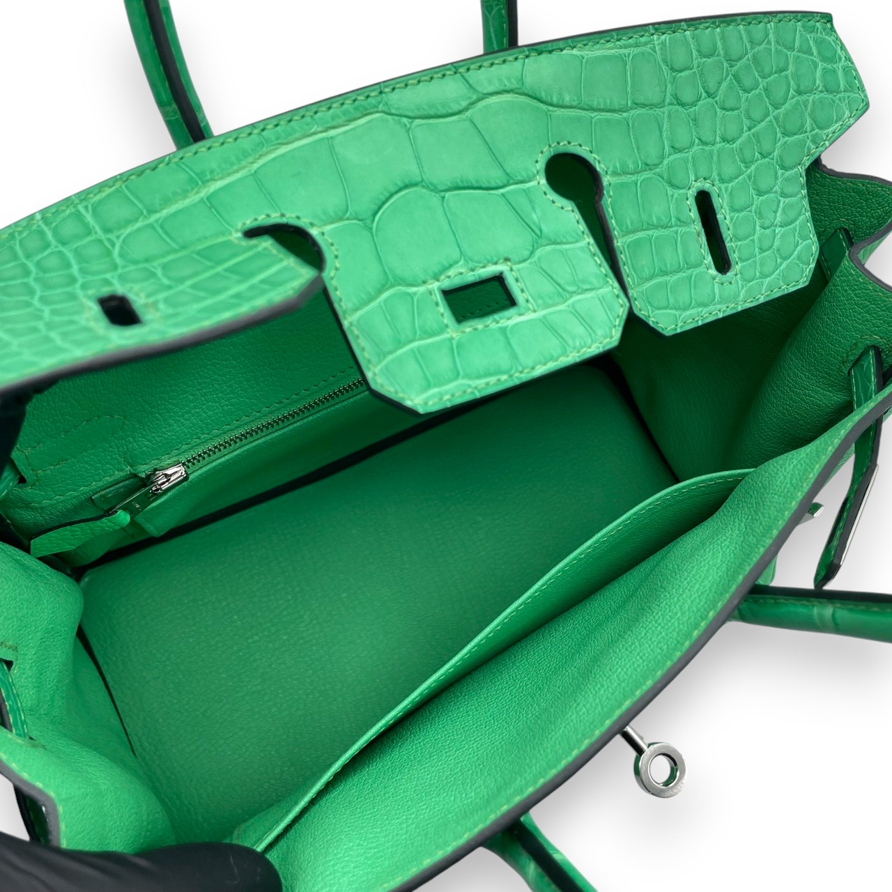エルメス バーキン タッチ 25 ヴェールコミック トゴ/アリゲーターマット シルバー金具 W刻印