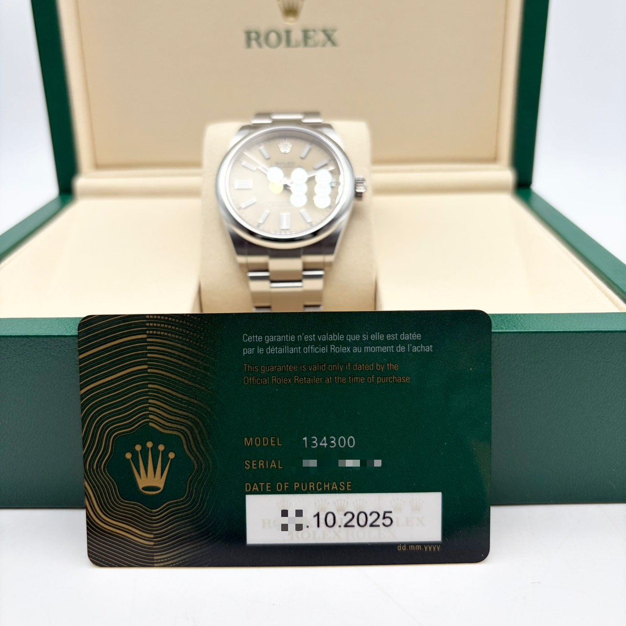 保証書日付2025年10月！】ロレックス オイスターパーペチュアル 134300