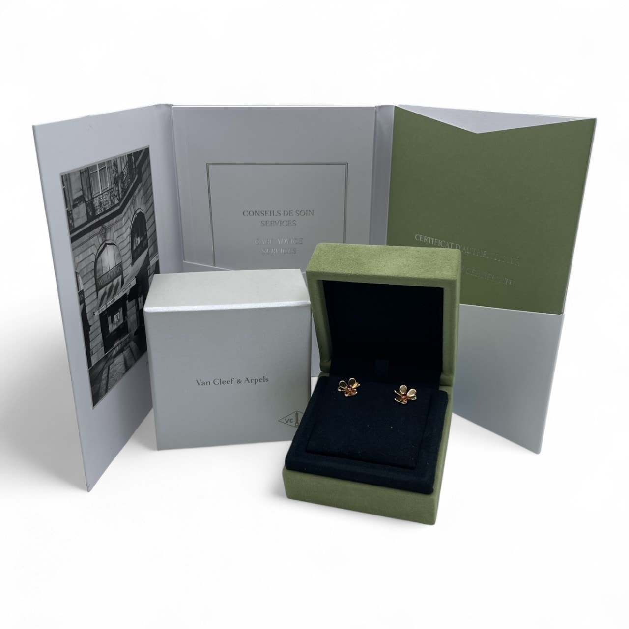 ヴァンクリーフ＆アーペル フリヴォル ピアス ルビー ローズゴールド