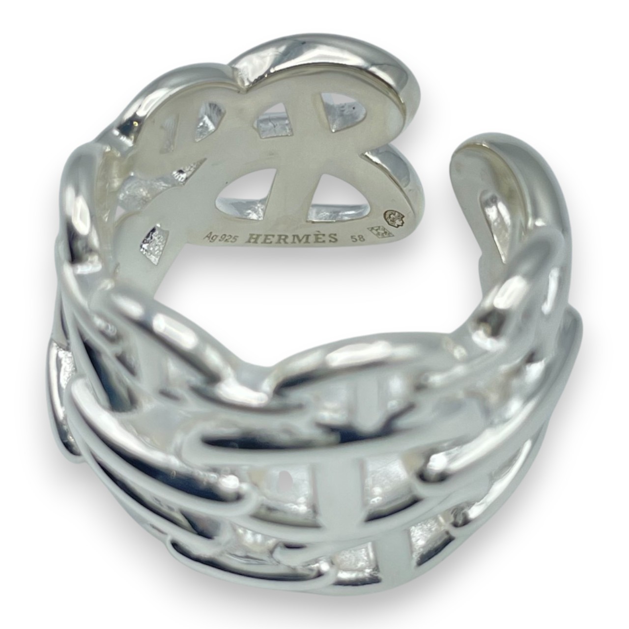 エルメス シェーヌ・ダンクル アンシェネ リング GM 58 シルバー925 18号