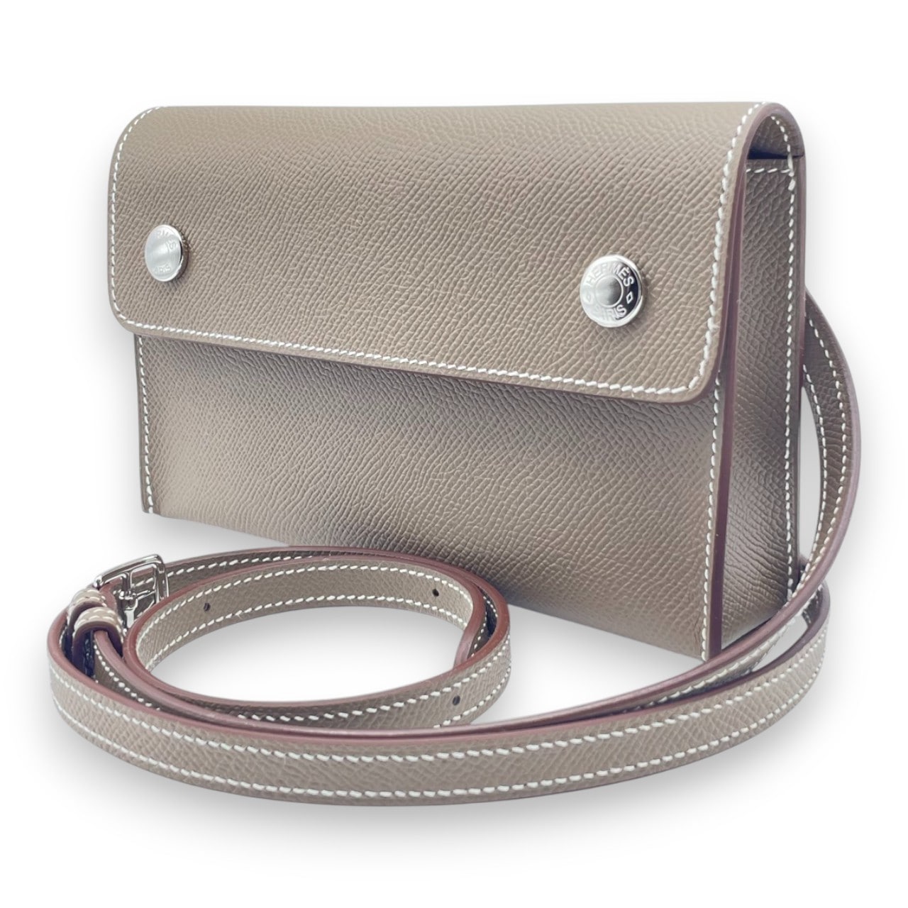 エルメス ナップトゥーゴー 18 エトゥープ エプソン シルバー金具 K