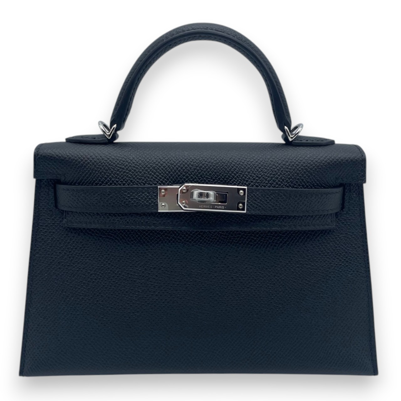 【現金特価】エルメス ミニケリー ノワール エプソン シルバー金具 K刻印